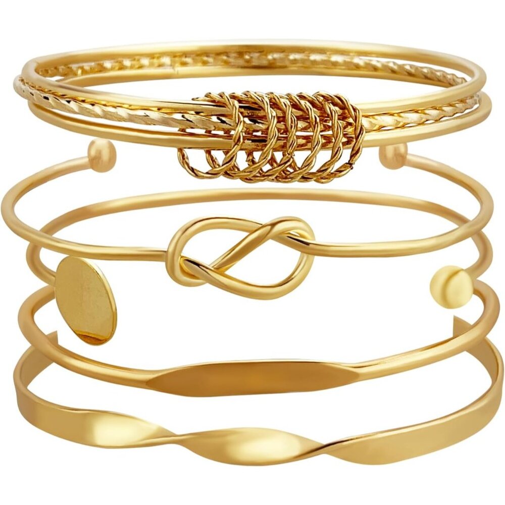 Versatile 6-Piece Stackable Cuff Bracelets For Wo… - image 1